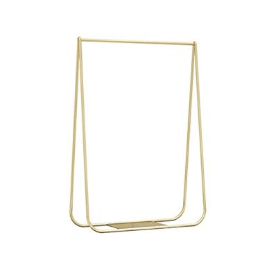 Imagem de SGeneE Trilhos de roupas pesadas, expositores de roupas com sapatos e chapéus, prateleiras de secagem de tubos industriais, cabides de quarto, dourado (100 cm)