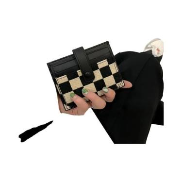 Imagem de Carteira Vintage Slim Com Estampa Xadrez, Porta-Múltiplos Cartões, Fec