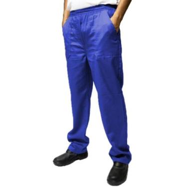 Imagem de Calça de Brim Elástico Inteiro Com 4 Bolsos - EQUIVALE, M, Azul royal