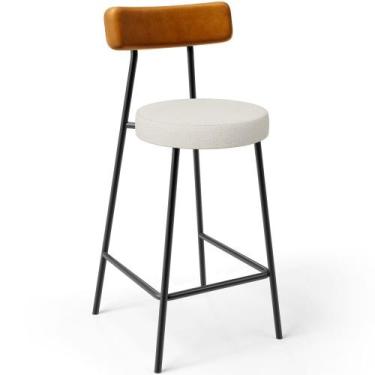 Imagem de Banqueta Baixa Cozinha Sala Jantar Bancada Milão L02 material sintétic