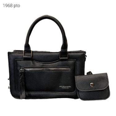 Imagem de Bolsa Feminina de Mão e Transversal com Divisões Kit 2 pçs com Porta M