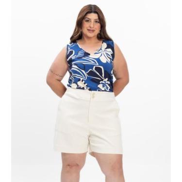 Imagem de Bermuda Feminina Plus Size Secret Glam Bege, Plus G2, Bege