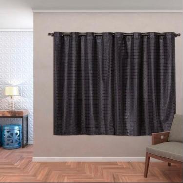 Imagem de Cortina Blackout Blecaute Pvc Com Tecido Voil Xadrez 2,80M X 1,80 M - 