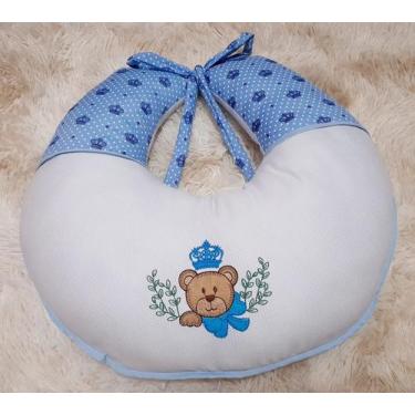 Imagem de Almofada de Amamentação Bebê Total Conforto Tecido Estampado Bordado 1
