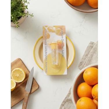 Imagem de Espremedor manual de limão e laranja - espremedor de frutas cítricas, extrator de suco de frutas resistente para casa e cozinha (amarelo) BLC1866-01