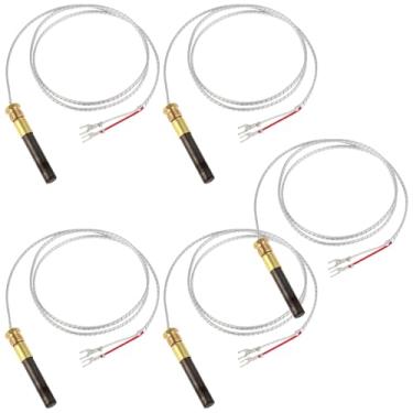 Imagem de Toyosport Gerador termopilha de 750 mV, 5 peças, termopar de folha de alumínio de 61 cm para aquecedores a gás, lareiras, aquecedores de água a gás, fritadeiras, resistência a altas temperaturas