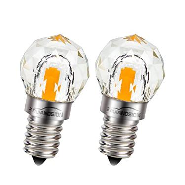 Imagem de Ruiandsion Lâmpada LED E14 110V 120V AC E14 Lâmpada de base europeia lâmpada branca quente em forma de diamante substituição para lustre luz de geladeira, lâmpada de sal, iluminação de cozinhas