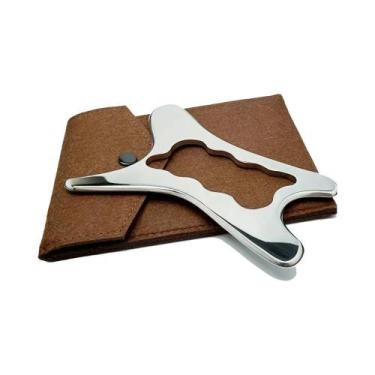 Imagem de Ferramenta De Massagem Gua Sha Em Aço Inoxidável, Massageador De Tecid