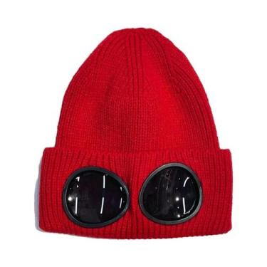Imagem de Gorro De Inverno Unissex Tricotado Com Óculos, À Prova De Vento, Quent