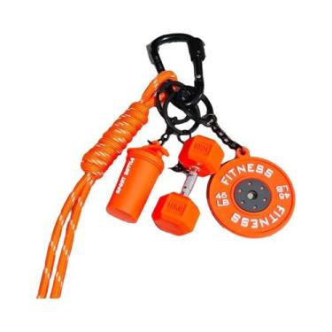 Imagem de Chaveiro De Anilhas De Halteres Destacáveis Com Fivela Em D, Pingente 