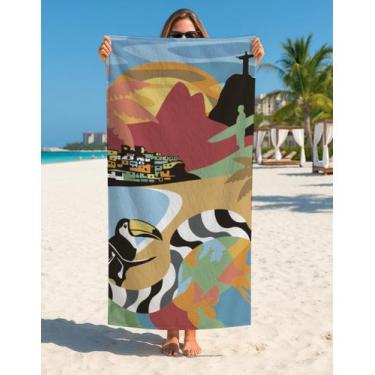 Imagem de Toalha Banho E Praia Verão Tropical Natureza Fauna Flora - Use Thuco, 