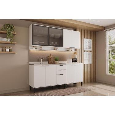 Imagem de Cozinha Completa Alpha 4 Peças (2aéreos+2balcões) C4p178 Branco - Carraro