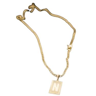 Imagem de Colar Grumet 3mm Cpm Pingente Com A Letra N