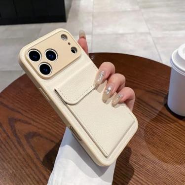 Imagem de IRTGFG Capa Carteira de Couro com Suporte e Bolso para iPhone 16e (Para iPhone 16e/Branca)