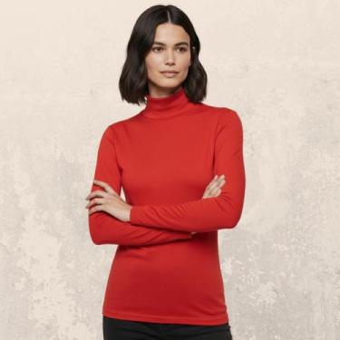 Imagem de Camiseta Feminina Térmica Gola Alta Manga Longa Proteção Uv Blusa Segu