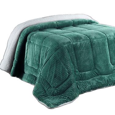 Imagem de Edredom Coberdrom Manta Canelada Pesado Queen - Esmeralda - 100% Poliéster