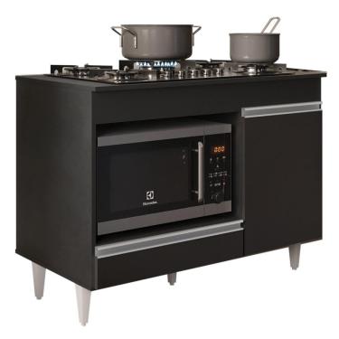 Imagem de Balcão Multiuso Para Cooktop 4 Bocas Georgia Preto