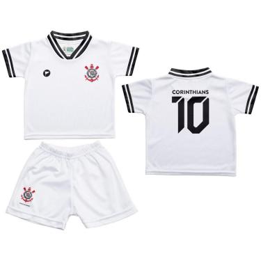 Imagem de Conjunto Corinthians Uniforme Infantil Branco - Torcida Baby