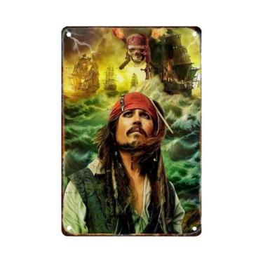 Imagem de Placa De Metal Retrô Piratas Do Caribe Disney Arte De Parede Decoração