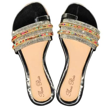 Imagem de Sandália Feminina Rasteirinha Brilho pedra de Slide 0510 - Doce Vinha,