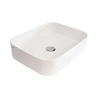 Imagem de Cuba para Banheiro Cerâmica Branca Retangular 45cm Reno RC 483
