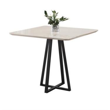 Imagem de Mesa de Jantar Tampo Vidro/MDF 90x90cm Genova - Mais Decor