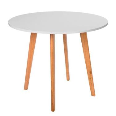Imagem de Mesa de Jantar Leda Wood Redonda 120cm Madeira Mdf Tx - Móveis La Bell