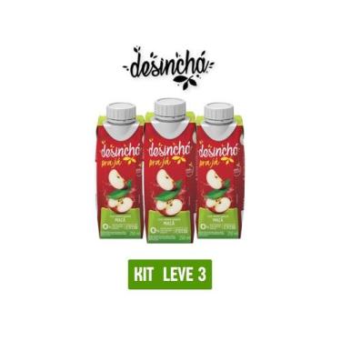 Imagem de Chá verde desinchá pra já maça 250ml - kit 3 unid - Desincha Pra Já