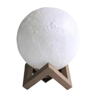 Imagem de Luminária Lua Cheia 3d Led Abajur Com Suporte Sem Fio 15cm - Fx