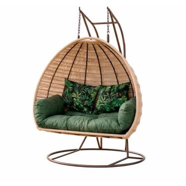 Imagem de Balanço Ostra Em Corda Náutica Com Suporte Jardim Pergolado - Sarah Mó