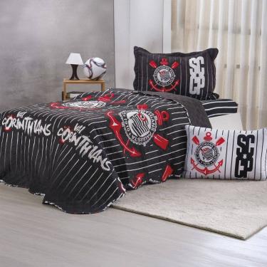 Imagem de Kit Colcha Solteiro Times de Futebol 100% Poliéster 160x220cm Bene Casa