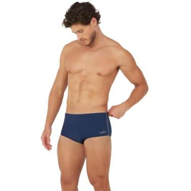 Imagem de Sungão Slip Acqua Rio Masculina Lisa com Cordão de Regulagem Básica Uv