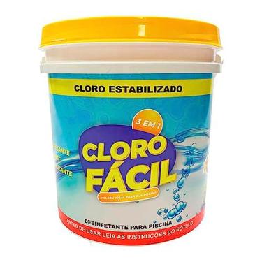 Imagem de Cloro Para Piscinas 3 Em 1 Facil Desinfetante Oxidante Estabilizante Balde De 10kg