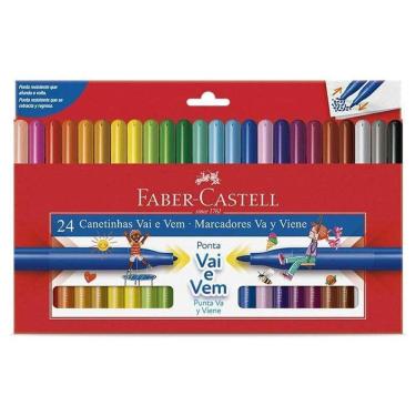 Imagem de Canetinha Hidrográfica Ponta Vai e Vem 150124VVZF 24 Cores - Faber Castell