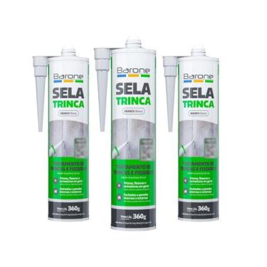 Imagem de Kit 3 Cola Pu Branco Veda Sela Trinca Barone 360g