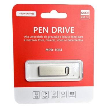 Imagem de Pendrive 64 GB Tomate Ultra Rápido Compacto TOMATE MPD-1064