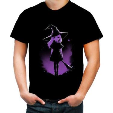 Imagem de Camiseta Colorida Bruxa Halloween Púrpura Festa 13 - Kasubeck Store®, 