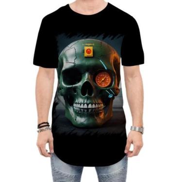 Imagem de Camiseta Longline Caveira Militar Logo Guerra 2 - Kasubeck Store, M