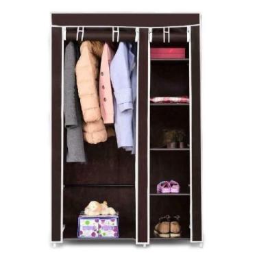 Imagem de Guarda Roupa Cabideiro Organizador Portatil 4 Prateleiras Compacto Ara