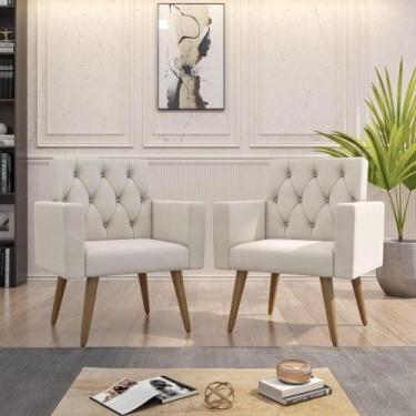 Imagem de Kit 2 Poltronas para Salão de Beleza e Sala de Espera Thais Suede - Mó