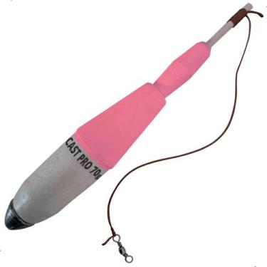 Imagem de Boia De Pesca Arremesso Torpedo Pino 70g Com Girador Para Tamba Pacu T