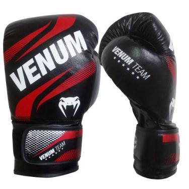 Imagem de Luva de Boxe Venum Commando Red-12oz, Preto, 12oz