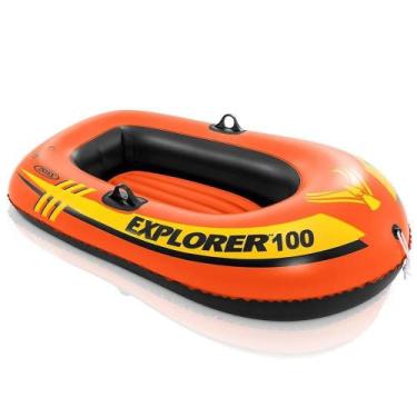 Imagem de Bote Inflável Infantil Explorer 100 para Passeio 1 Pessoa 80kg Laranja