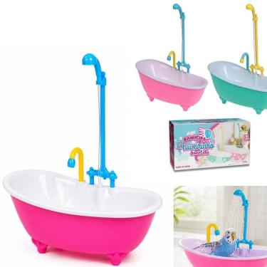 Imagem de Banheira Elétrica Infantil para Boneca com Chuveiro Funcional Sistema de Circulação 500ml Utibom
