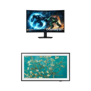 Imagem de Monitor Odyssey G7 37" 4K + Smart TV 32" The Frame - Samsung, Preto