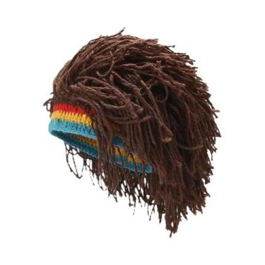 Imagem de Boné De Crochê Unissex Com Peruca Sintética Estilo Rasta Dreadlock Fei