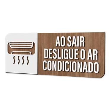 Imagem de Placa Sinalização Indicativa Desligue O Ar Condicionado - Genérico