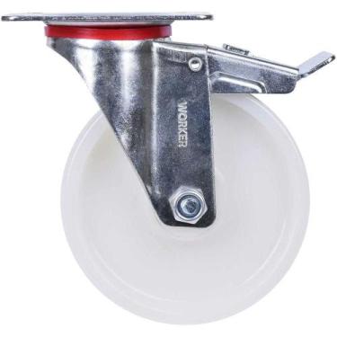 Imagem de Rodízio 361836 Giratório com Freio Base em Aço Zincado Bivolt Worker