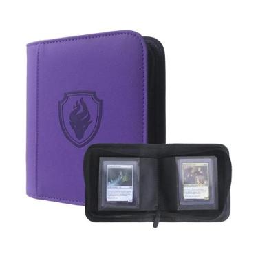 Imagem de Álbum De Cartas À Prova d'Água Em Couro PU Com Zíper, 32 Slots Para Ca