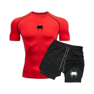Imagem de Conjunto De Fitness Masculino De Secagem Rápida Com Camiseta De Manga 